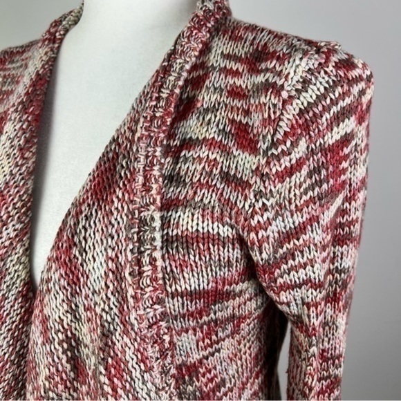 SKIES ARE BLUE Multicolor Open Waterfall Heavy Knit Cardigan Size XS - Picture 3 of 6